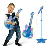 Microfone Com Guitarra Infantil Dm Toys Som Luz Rock Show