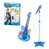 Microfone Com Pedestal Rock Show Dm Toys E Guitarra Infantil