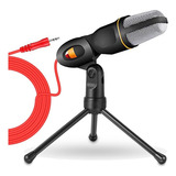 Microfone Condensador Com Cabo 2m Tripé Sf 666