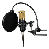 Microfone Condensador Com Suporte Metal Articulado