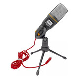 Microfone Condensador De Mesa P2 Suporte Tripe Mx mc017