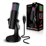 Microfone Condensador Gamer Profissional Com Rgb Xtrike Usb