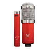 Microfone Condensador Kit 550/551 Red Com Dois Microfones Cor Vermelho