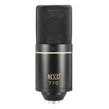 Microfone Condensador Mxl 770 Studio Com Case Shockmount E Adaptador De Pedestal Preto