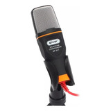 Microfone Condensador Omnidirecional Preto cinza
