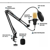 Microfone Condensador Profissional Bm800 Estúdio Shock
