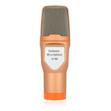 Microfone Condensador Semiprofissional Sf 666 Youtube Skype Cor Dourada
