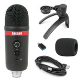 Microfone Condensador Usb Arcano Arc-ball C/ Tripé