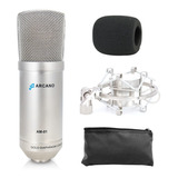 Microfone Condensador Xlr Arcano Am-01 C/ Shock Mount Sj