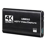 Microfone De Áudio E Vídeo Hdmi Captura 4k Ultra Hd Usb 3 0
