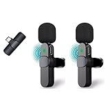 Microfone De Lapela Duplo Sem Fio Bluetooth USB C Compatível Com IPhone 15 Todos E Samsung Microfone Lapela Duplo USB Tipo C 