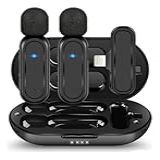 Microfone De Lapela Duplo Sem Fio Wireless USB C Professional 2 Em 1 Redução De Ruído Compatível Com IPhone 15 Todos E Samsung Microfone Lapela Duplo USB Tipo C 
