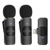 Microfone De Lapela Sem Fio Boya By v20 Para Android Cor Preto 22