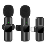 Microfone De Lapela Sem Fio Profissional Duplo Tipo C Compatível Com Android E Iphone15