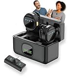 Microfone De Lapela Sem Fio Tipo C Kit Duplo Com Case De Carregamento - Compatível Com IPhone 15-16 Android USB-C E Notebooks - IA Antirruído - TikTok- Podcast- Gravações- Vídeo Aulas- Reuniões Online