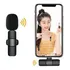 Microfone De Lapela Tipo C Sem Fio Para Celular Smartphone Cor Preto