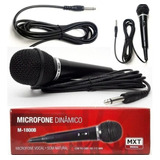Microfone De Mão Dinâmico Com Cabo Integrado De 3 Metros 