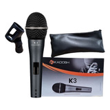 Microfone De Mão Kadosh K3 Dinâmico Com Fio Profissional Cor