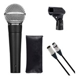 Microfone De Mão Shure Sm58 Lc C Cabo Neutrik Original Nf