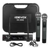 Microfone Devox Duplo S/fio Uhf Dx-3058 Digital Produto Top