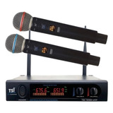 Microfone Digital S fio Duplo Tsi Ud1200 Uhf Com 96 Canais