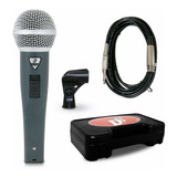 Microfone Dinâmico Arcano Rhodon 8b C Cabo Xlr p10