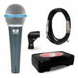 Microfone Dinâmico Com Fio Arcano Osme 8 bt 58 Xlr p10