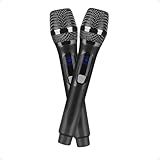 Microfone Dinâmico Duplo UHF Sem Fio Profissional Ideal Para Festas Eventos Karaokê Palestras E Aulas Captação De Alta Qualidade Alcance Longo Receptor Inclusos M87 Preto 
