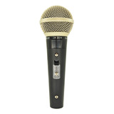 Microfone Dinâmico Leson Com Fio Sm58 Plus Metálico