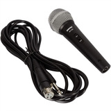 Microfone Dinamico Unidirecional Preto Shure Com Cabo Sv-100