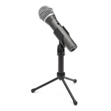 Microfone Dinâmico Usb Samson Q2u Com Tripé Nf E Garantia