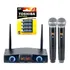 Microfone Duplo Mão Sem Fio Karsect Krd200dm Uhf + Brinde
