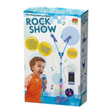 Microfone Duplo Pedestal Rock Show Azul