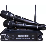 Microfone Duplo Sem Fio Uhf Soundvoice Mm 320 Recarregavel