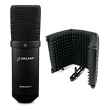 Microfone Estúdio Usb Arcano Am-black-1 + Protetor Arc-sk1
