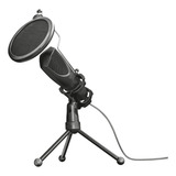 Microfone Gamer Streaming Podcast Trust Mantis Gxt 232 Condensador Omnidirecional