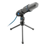 Microfone Gamer Streaming Podcast Trust Mico Condensador Omnidirecional Cor Preto