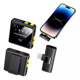 Microfone H maston Mk012 Sem Fio Duplo Lapela Celular Para Ios iPhone Cor Preto