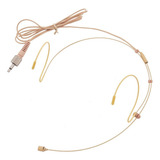 Microfone Headset Auricular Cabeça Amw D Com Plugue P2 Rosca Cor Bege