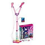 Microfone Infantil Karaokê Com Pedestal Ajustável Luz Som