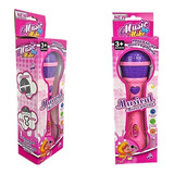 Microfone Infantil Sai A Voz E Musical Brinquedo Cantor Rock