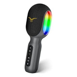 Microfone Karaokê Bluetooth Sem Fio Microfone Portátil 5 Em 1 Com Caixa De Som E Luzes Rgb Dinâmicas Mini Máquina De Karaokê Para Viagens Stagesound Cor Cinza
