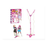 Microfone Karaoke Duplo Infantil Amplificador Pedestal Luzes