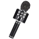 Microfone Karaoke Sem Fio Bluetooth Portatil Musica Gravador Amplificador Audio Voz Musica Caixa Som Mp3 Festa Evento Comemoraçao