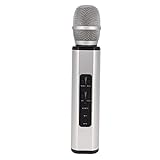 Microfone Karaokê Sem Fio Microfone Cantor Portátil Multifuncional De Reverberação Para Smartphones Para PC Prata 