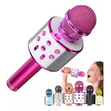 Microfone Karaokê Sem Fio Reporter Youtube Festas Rosa Pink