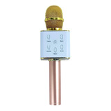 Microfone Karaoke Voice Bluetooth Dourado Mk100 Oex