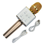Microfone Karaoke Voice Bluetooth Mk 100 Dourado Oex