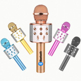 Microfone Karaoke Youtuber S Fio Bluetooth Com Caixa Som Cor Rose Gold
