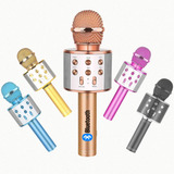 Microfone Karaoke Youtuber S Fio Bluetooth Com Caixa Som Cor Rose